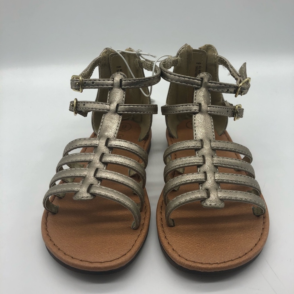 Cat & Jack Toddler Girls' Taylor Classic Gladiator Sandals Gold size 9 - Picture 11 of 12